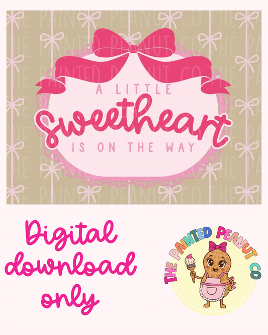 "A little Sweetheart is on the way" DIGITAL Banner Mockup Template