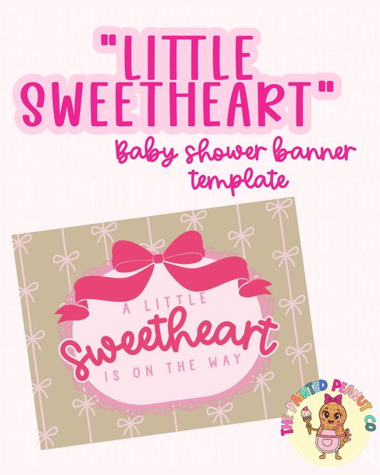"A little Sweetheart is on the way" DIGITAL Banner Mockup Template